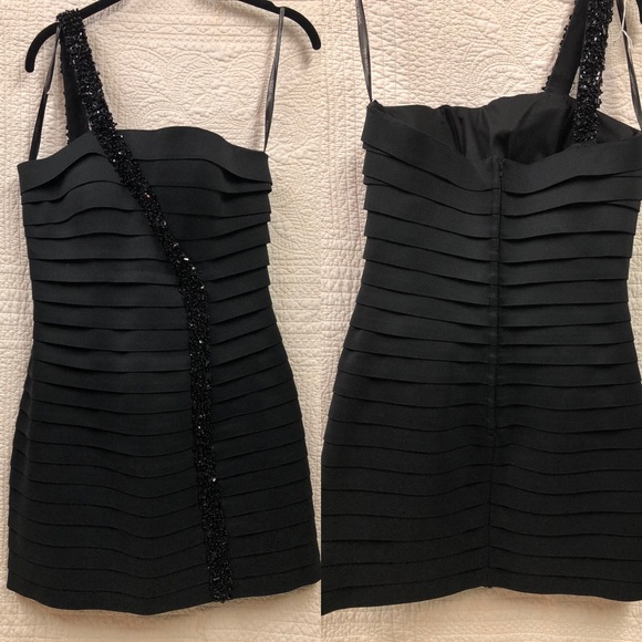 Sherri Hill Banded Cocktail Dress One Shoulder 8 - Picture 1 of 2